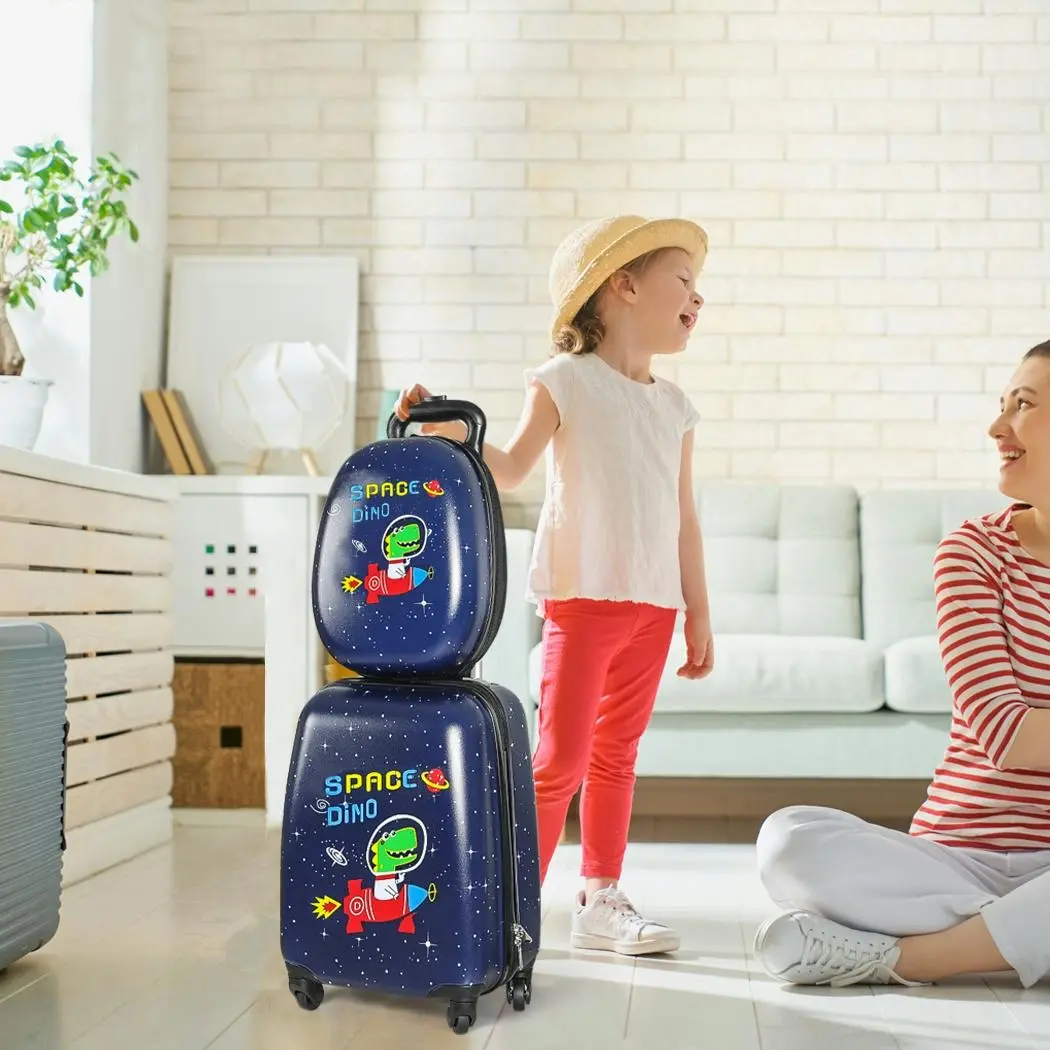 BoPeep 16''13'' 2Pcs Kids Luggage Set Travel Suitcase Child Space Dino Backpack - Fashion