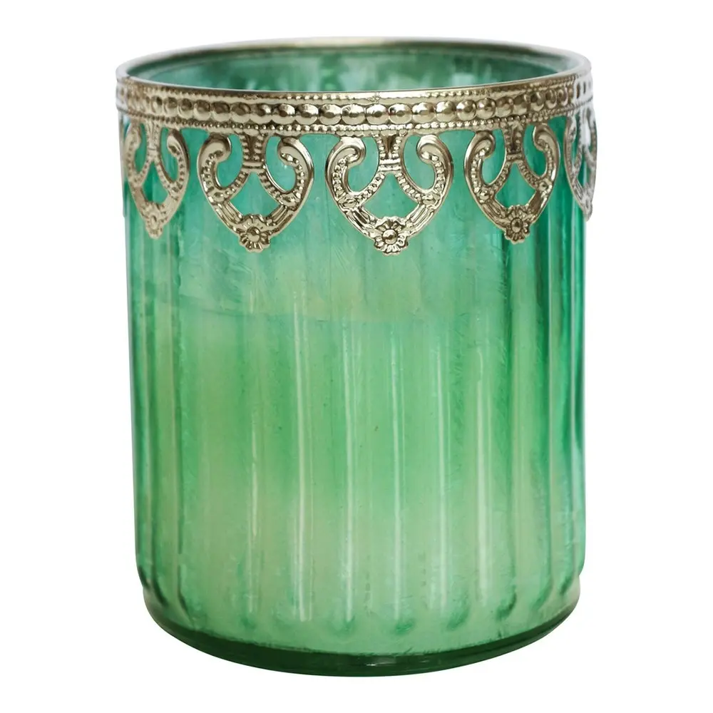 Glass/Wax/Metal 11.5cm Scented Tealight Candle Barly Lagoon Home Fragrance Green - Home & Garden