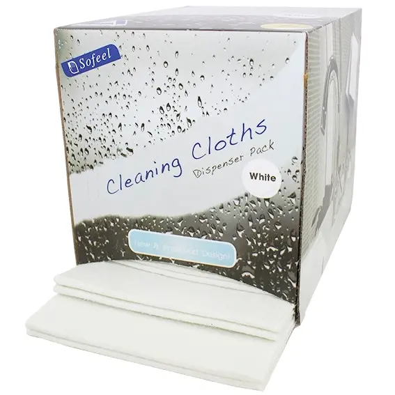 Sofeel Cleaning Cloths 40 x 30cm 70% Viscose White 40 Pack - Commercial