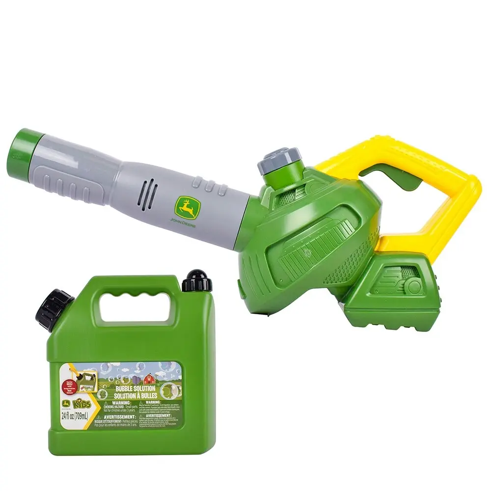 John Deere Bubble Leaf Blower & Bubble Refill Gas Can Kids Toy 700ml 3Y+ - Toys & Games