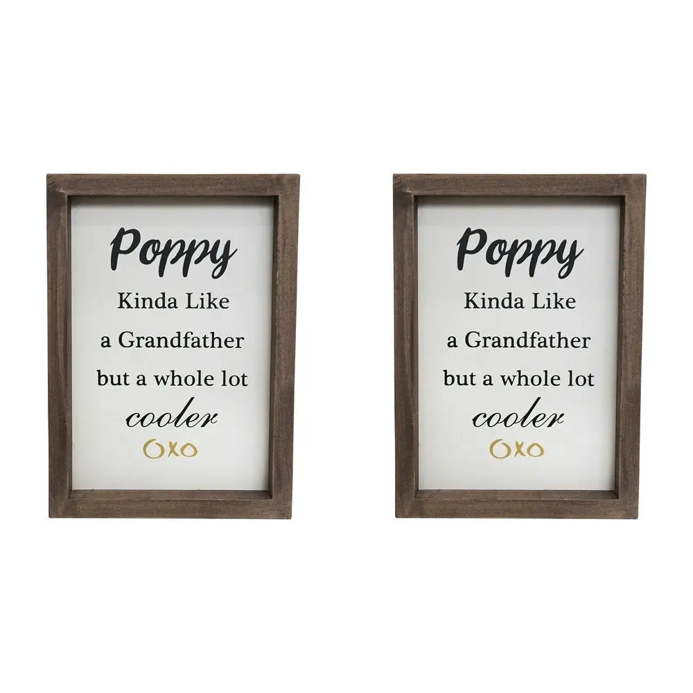 2x LVD 21cm MDF Poppy Kinda Like Sign Wall Hanging Home Decor Shelf Display - Home & Garden