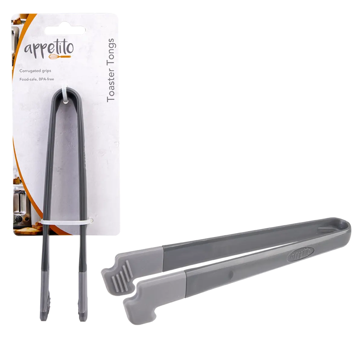 APPETITO TOASTER TONGS WITH SILICONE TIPS - Home & Garden
