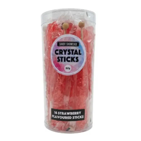 16pk Red Strawberry Crystal Sticks 352g - Groceries
