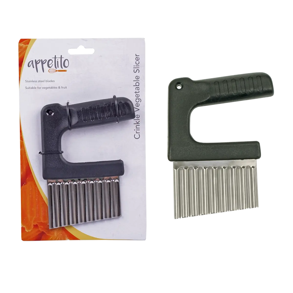 APPETITO CRINKLE SLICER BLACK HANDLE - Home & Garden
