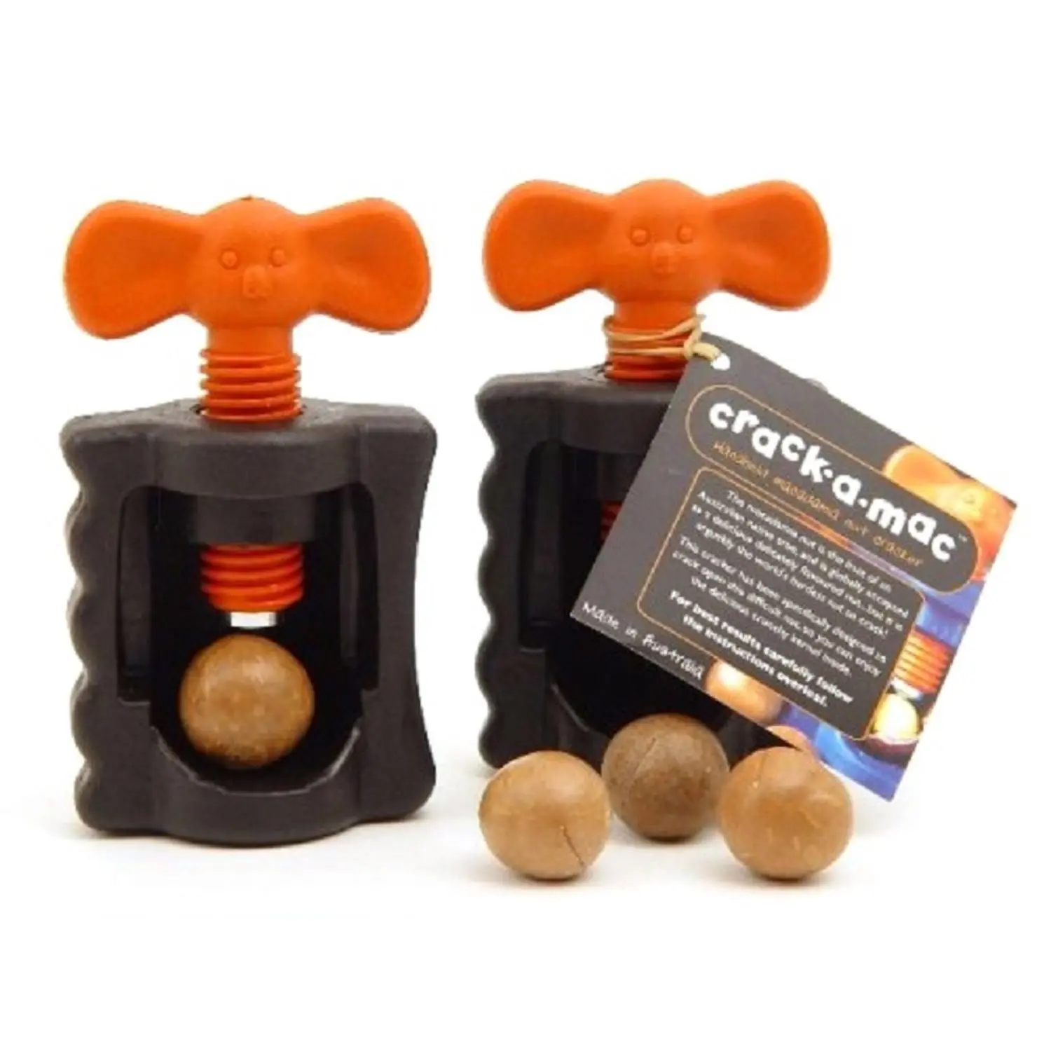 CRACK-A-MAC HANDHELD MACADAMIA NUT CRACKER x 2