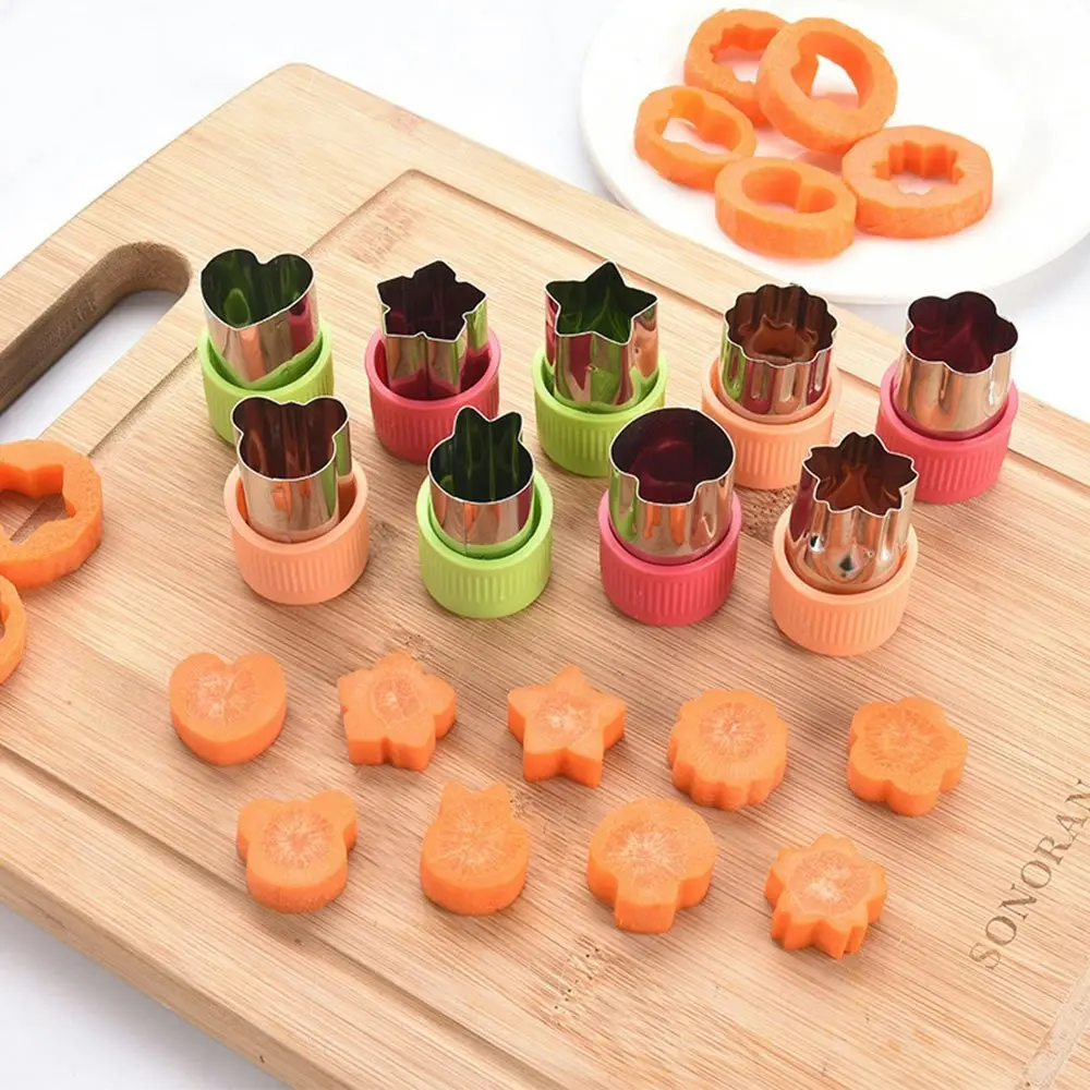 9Pcs Vegetable Cutter Sets Mini Fruit Cutters DIY Baking Mold For Biscuits - Home & Garden