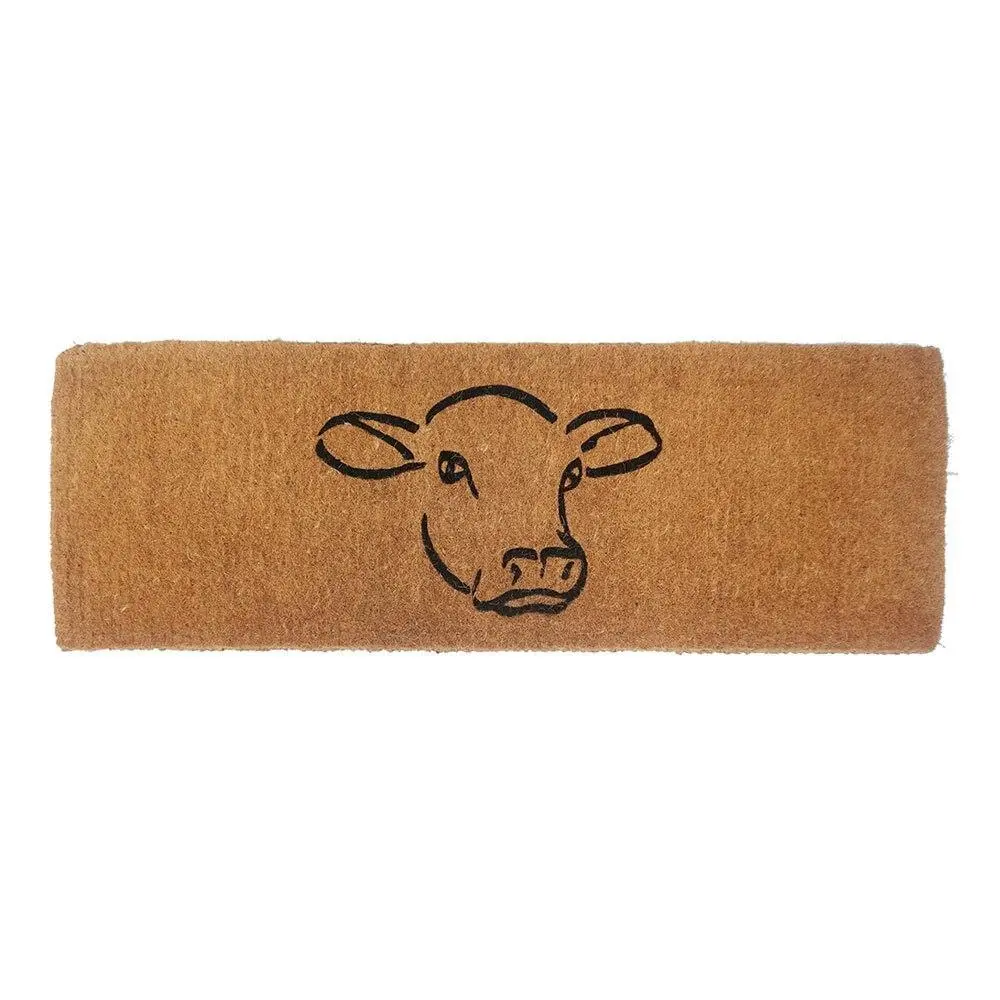 Solemate Premium Cow Face Mat 39x119cm Biodegradable Coconut Natural & Black - Home & Garden