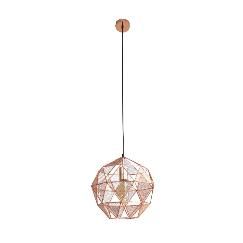 Oslo Geometric Hanging Pendant Light - Copper