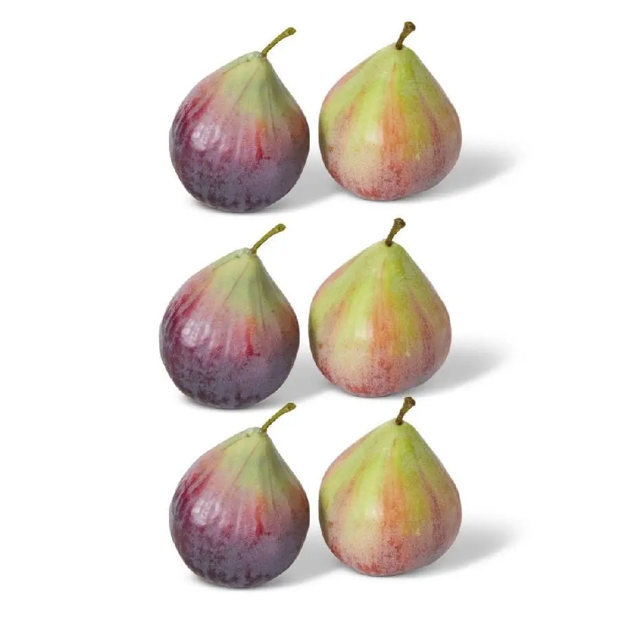 3x E Style 7cm Plastic Fig Fruit Ornament Tabletop Display Green Purple - Home & Garden