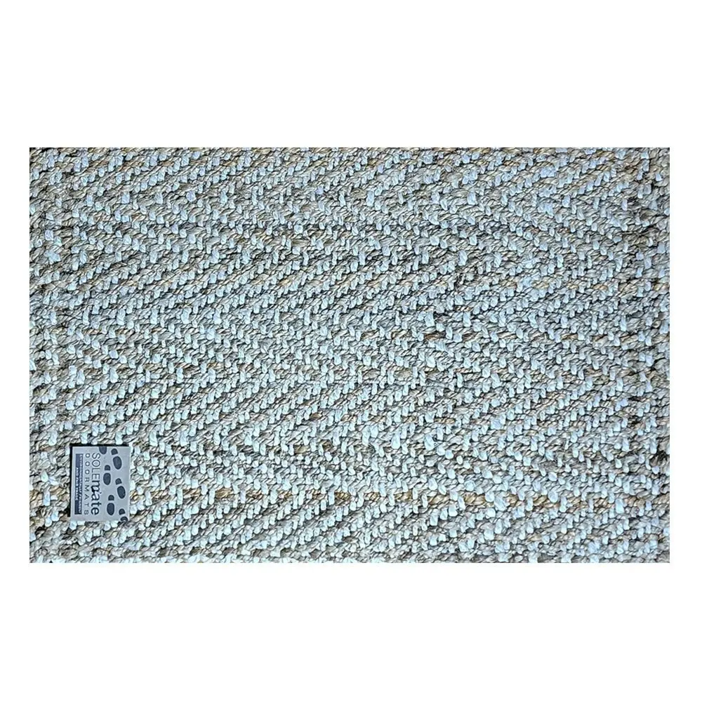Solemate Jute 2 Tone Zig Zag 45x75cm Stylish Outdoor Entrance Doormat - Home & Garden