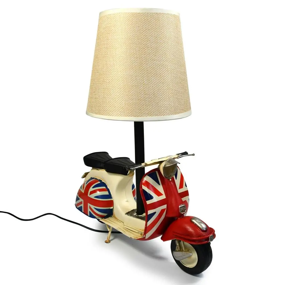 Auto Petit USB LED Desk/Table Lamp Scooter 29x34cm Retro Home Décor Union Jack - Home & Garden