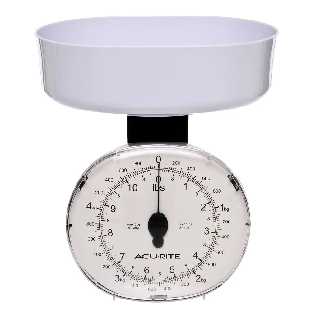 ACURITE WHITE MECHANICAL KITCHEN SCALE 5kg - Home & Garden