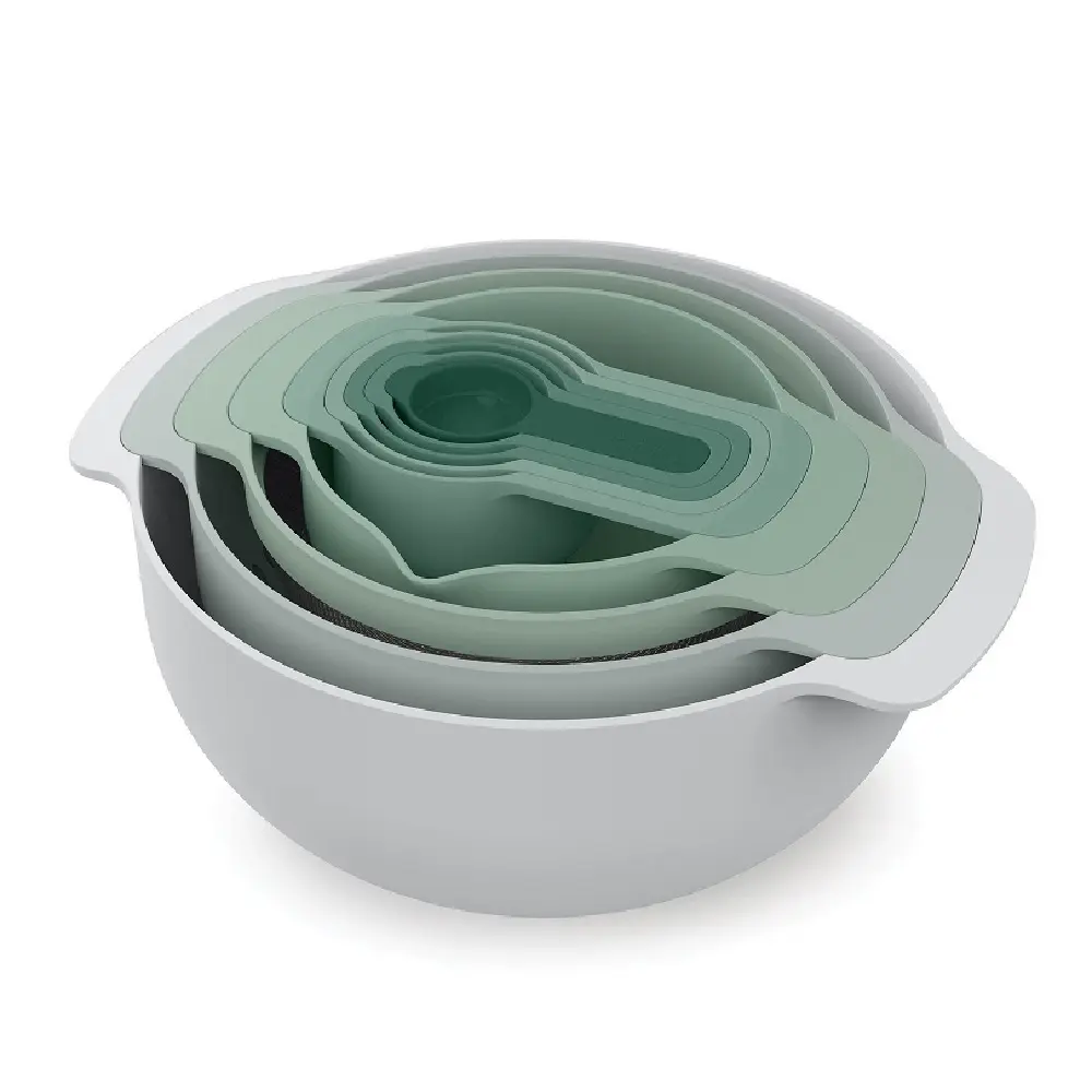 JOSEPH JOSEPH NEST 9 PLUS SAGE SET MEASURING CUPS, SPOONS AND BOWL - Home & Garden