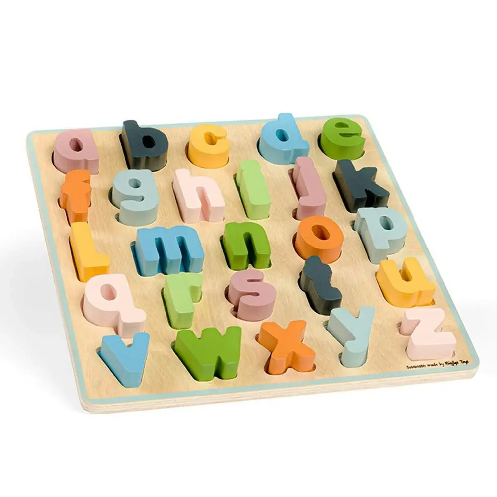 26pc Bigjigs Toys Wooden Lowercase ABC Alphabet Puzzle Kids Educational Toy 18m+ - Toys & Games