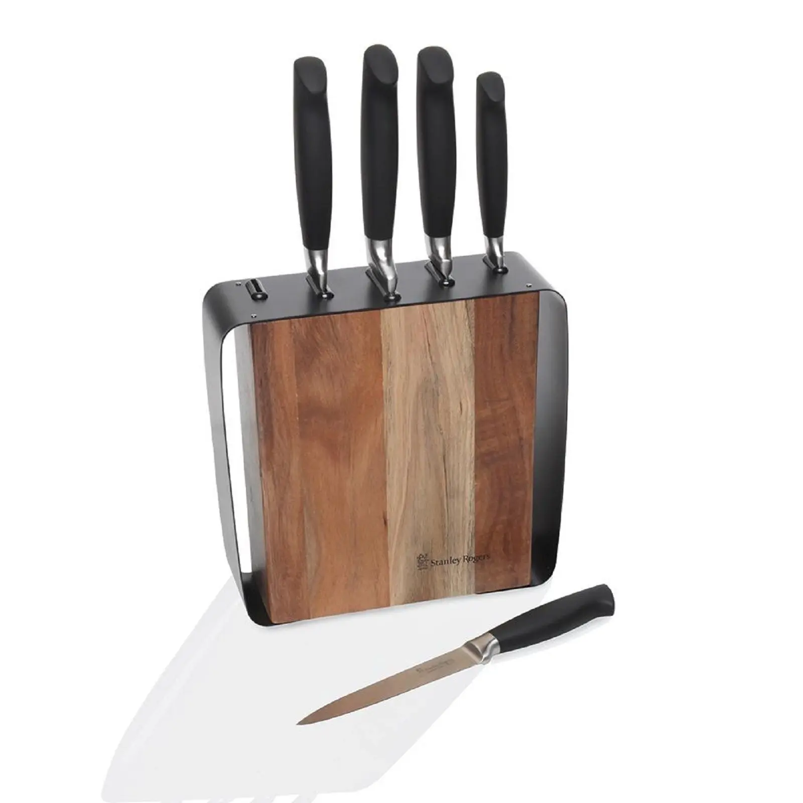 STANLEY ROGERS FRAMED ACACIA 6 PIECE KNIFE BLOCK SET - Home & Garden