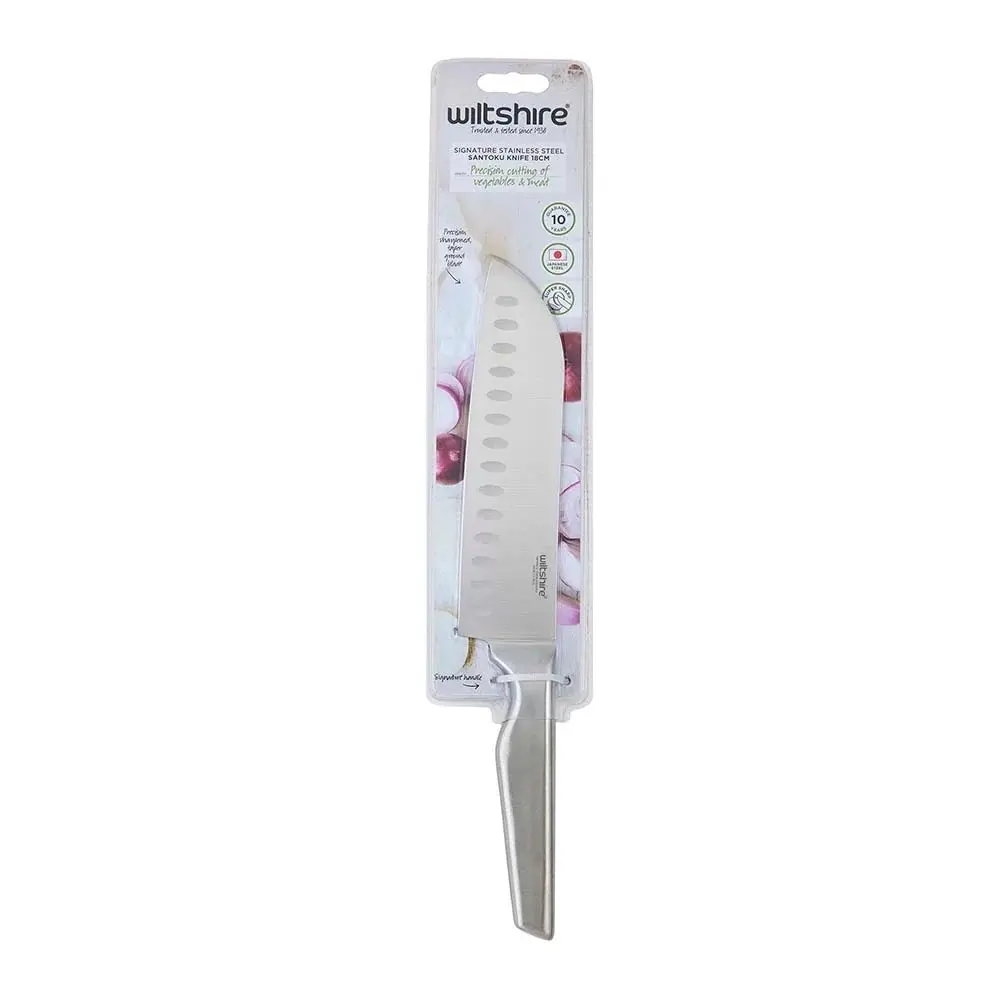 WILTSHIRE SIGNATURE STAINLESS STEEL SANTOKU KNIFE 18cm - Home & Garden