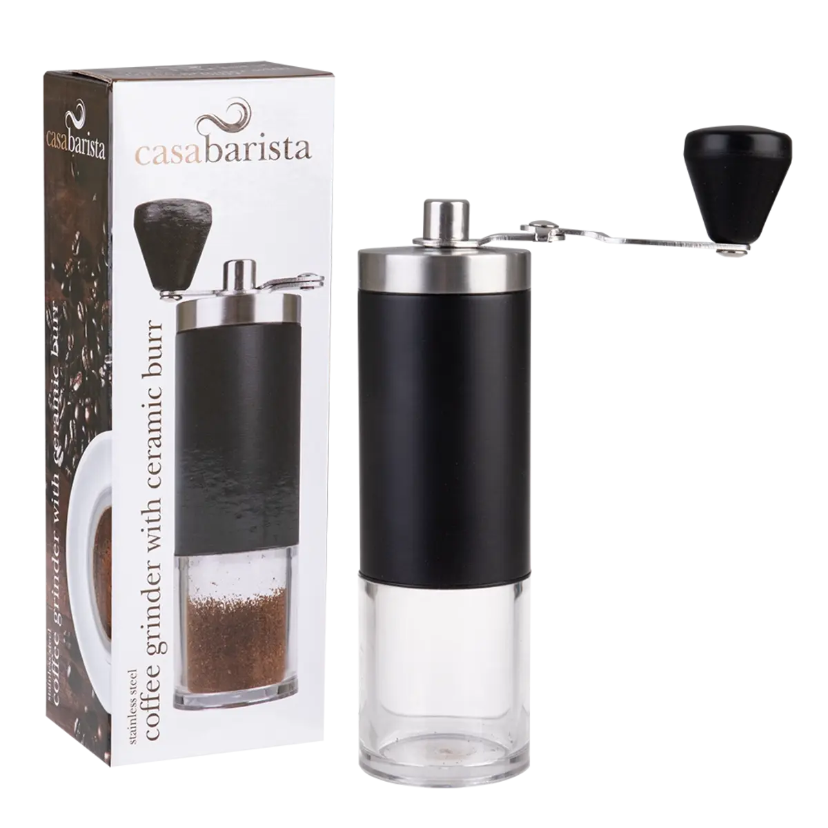 CASABARISTA STAINLESS STEEL HAND COFFEE GRINDER WITH CERAMIC BURR - Home & Garden