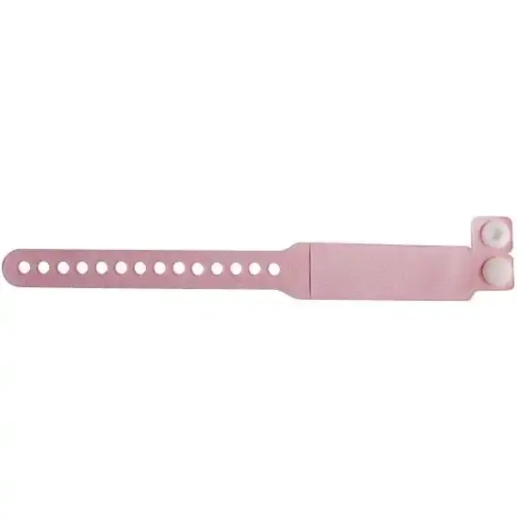 Livingstone Personal Identification ID Bands Adult with Name Card Pink 100 Box - Commercial