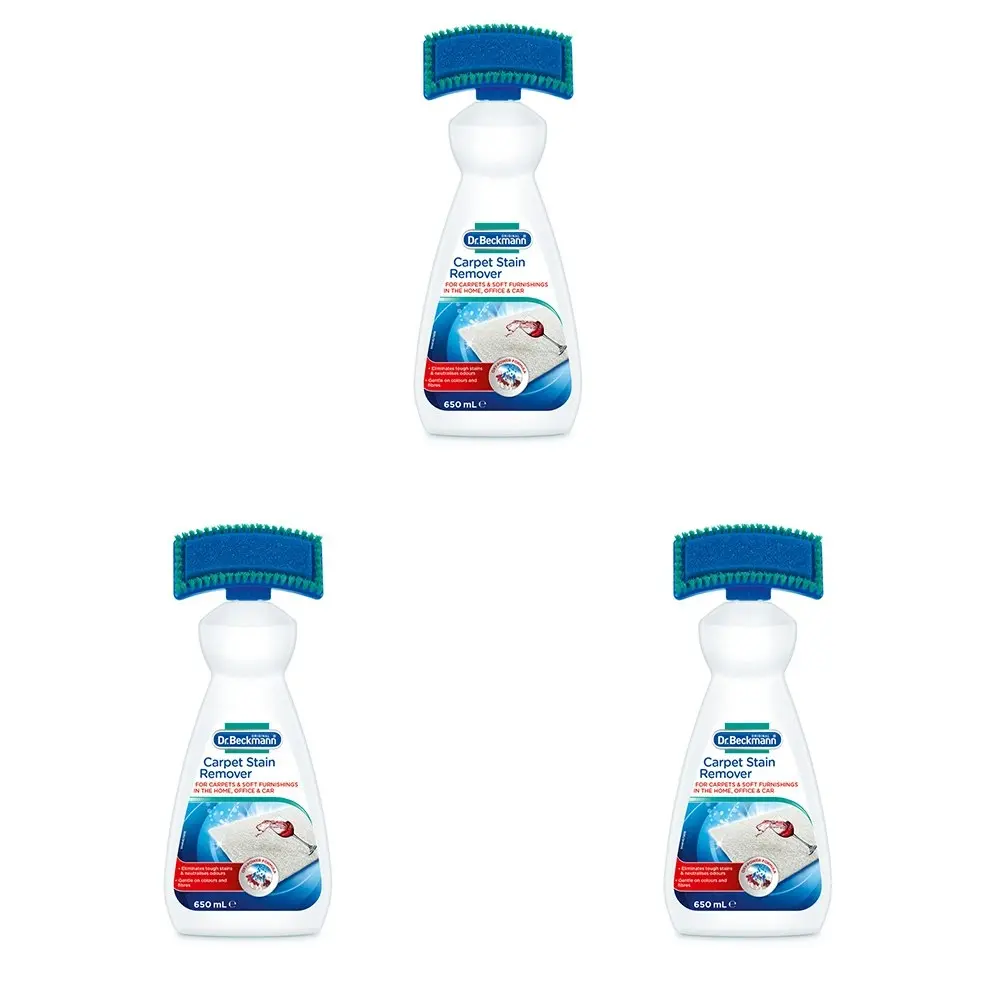 3x Dr Beckmann Carpet Stain Remover Home/Office Lounge Cleaning Rug/Dirt Cleaner - Home & Garden