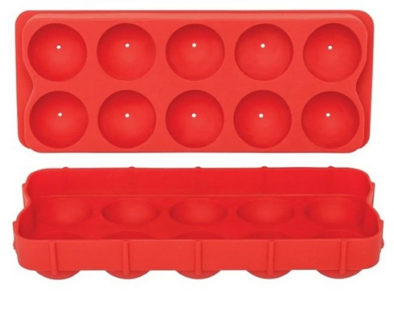 APPETITO ROUND ICE CUBE TRAY SILICONE RED - Home & Garden