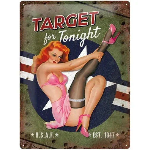 Nostalgic Art Target For Tonight 30x40cm Large Metal Sign Bar/Pub Wall Decor - Home & Garden