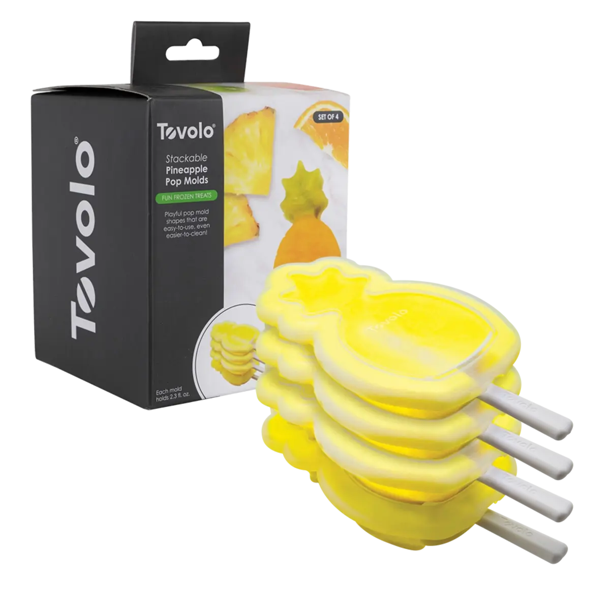 TOVOLO STACKABLE ICE POP MOULDS SET 4 - PINEAPPLE