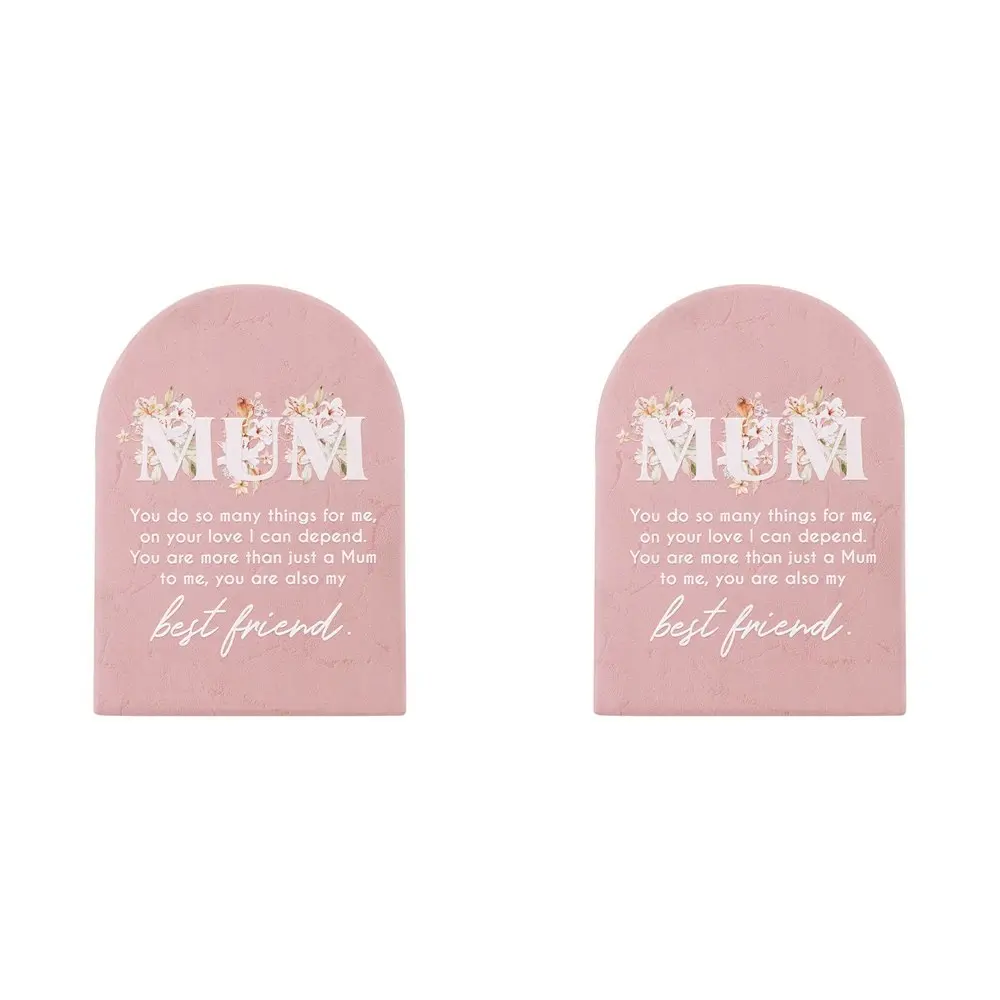 2x Splosh Mothers Day Best Friend Verse Quote Plaque Standing Tabletop 14cm - Home & Garden