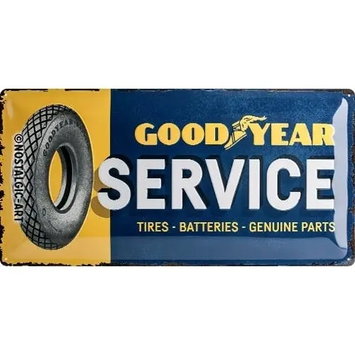 Nostalgic Art Goodyear Service 25x50cm Metal Long Sign Home/Garage Wall Decor - Home & Garden