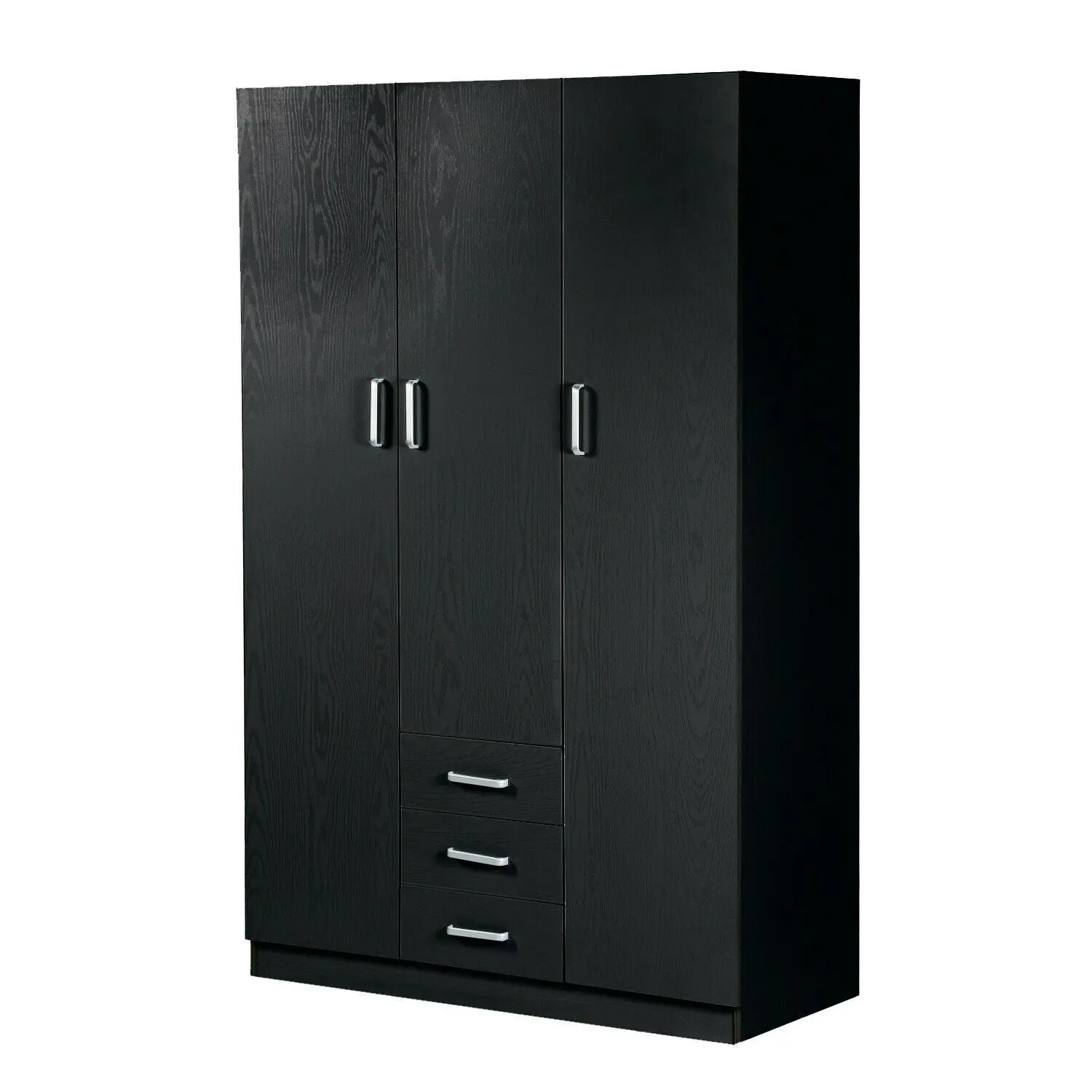 Foret Cabinet Wardrobe Clothes Rack Bedroom Storage Organiser 3 Doors 3 Drawers - Furniture