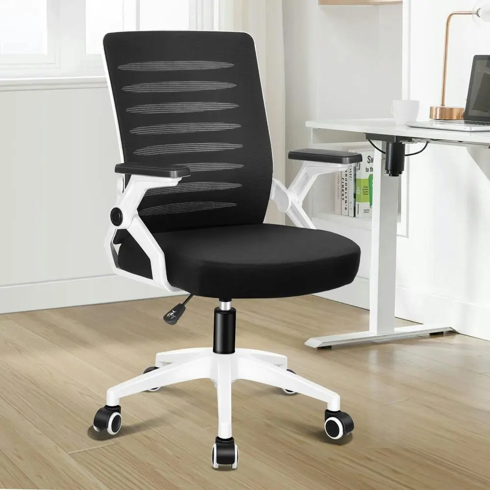 Alfordson Mid Back Executive Mesh Office Chair Black White - Save up to 70% Off Office Furniture Specials
