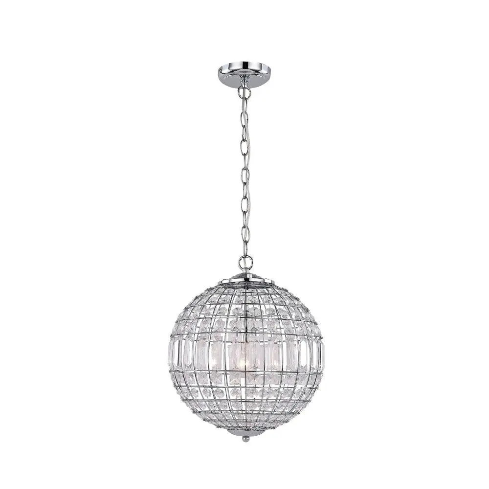 Kamala Glass Drop Modern Pendant Lamp Light Small Chrome Clear - Home & Garden