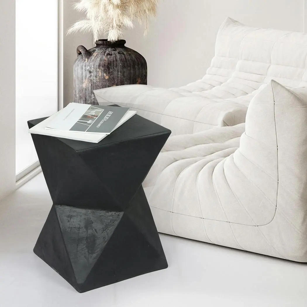 Levede Side Table Terrazzo End Tables Geometric Magnesia Concrete Stand Outdoor - Furniture