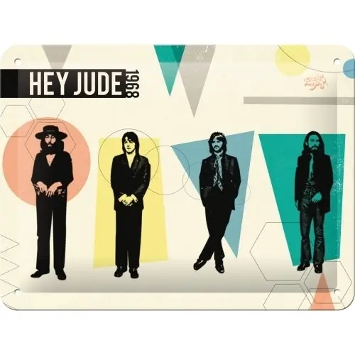 Nostalgic Art 15x20cm Small Wall Hanging Metal Sign The Beatles Hey Jude Decor - Home & Garden
