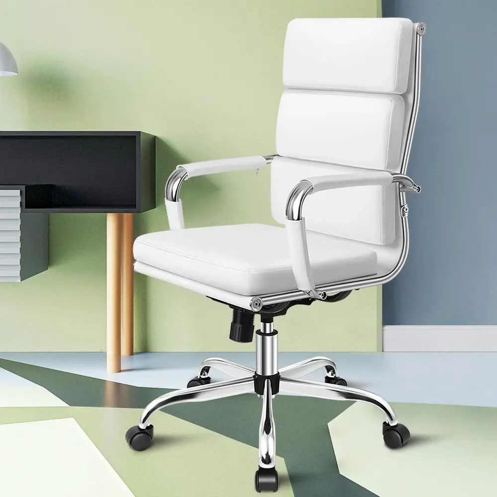 Alfordson Ergonomic Padded High Back Executive Office Chair White - Furniture