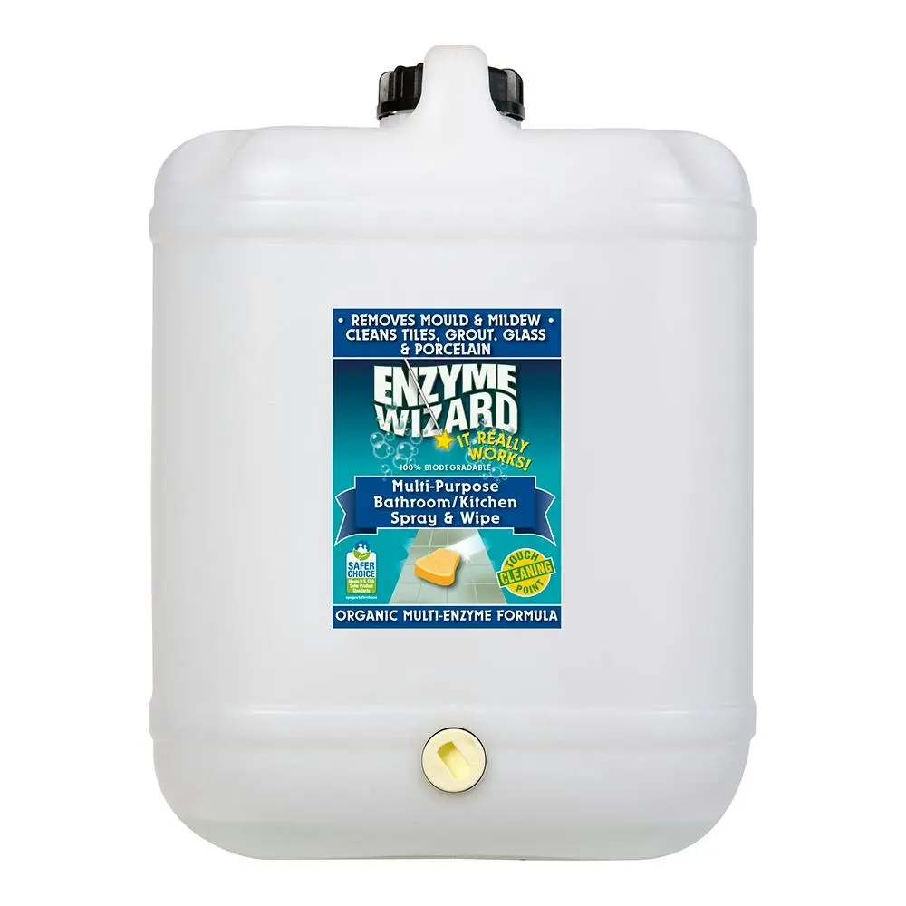Enzyme Wizard Multi-Purpose Bathroom/Kitchen Tile/Glass Mould/Mildew Cleaner 20L