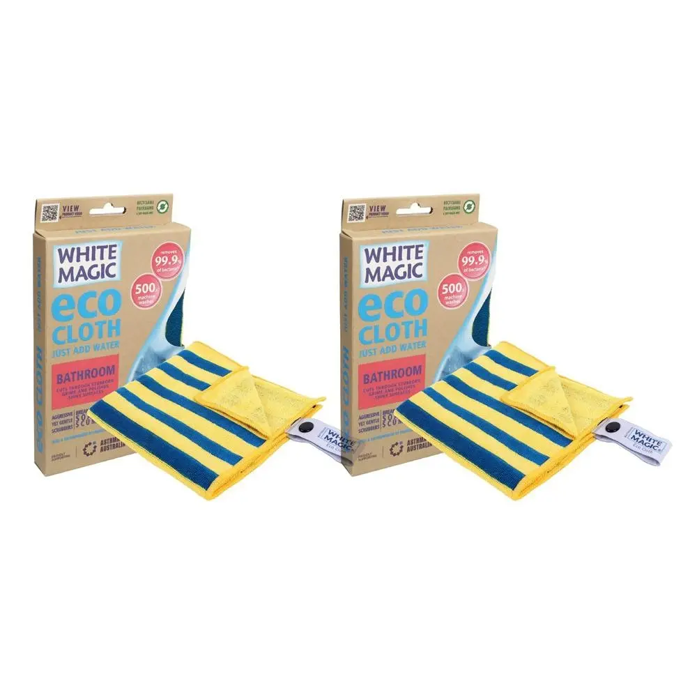 2x Eco Cloth 19cm Bathroom Grime Remover Toilet Cleaning Non-Abrasive Fabric