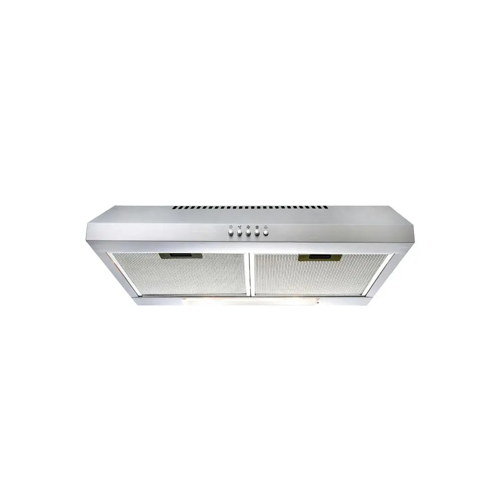 Euromaid 60cm Fixed Rangehood 250m3/h LED Recirculating Stainless Steel Silver - Home & Garden