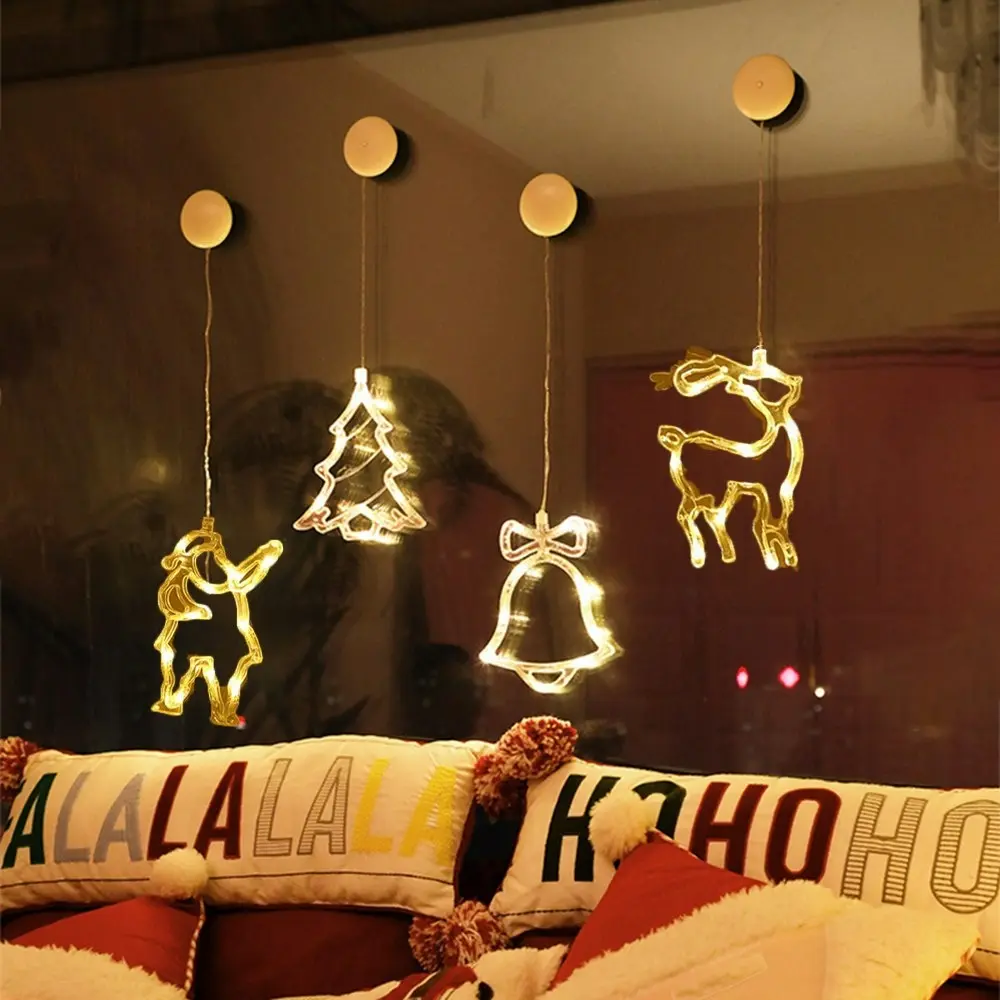 LED Christmas Lights Christmas Chandelier Glass Window Suction Cup Light - Home & Garden