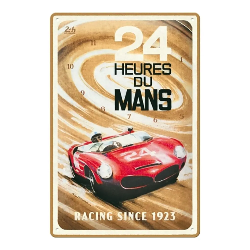 Nostalgic Art 20x30cm Medium Metal Sign 24h Le Mans Red Car 1963 Home Decor - Home & Garden