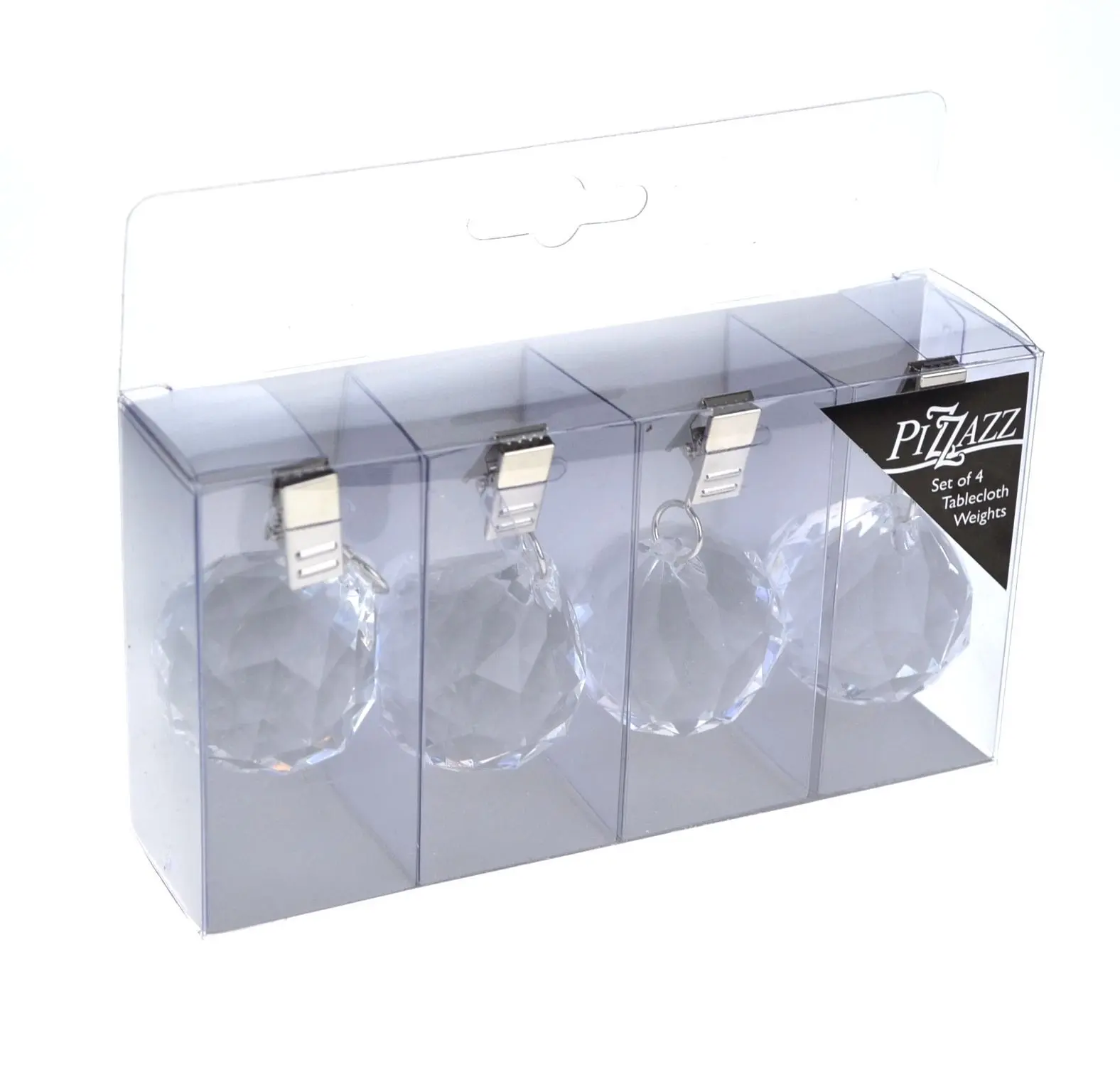 PIZZAZZ TABLECLOTH WEIGHTS ACRYLIC CRYSTALS - SET OF 4