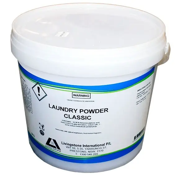 Livingstone Classic Laundry Powder Lemon Scented 5kg Pail - Commercial