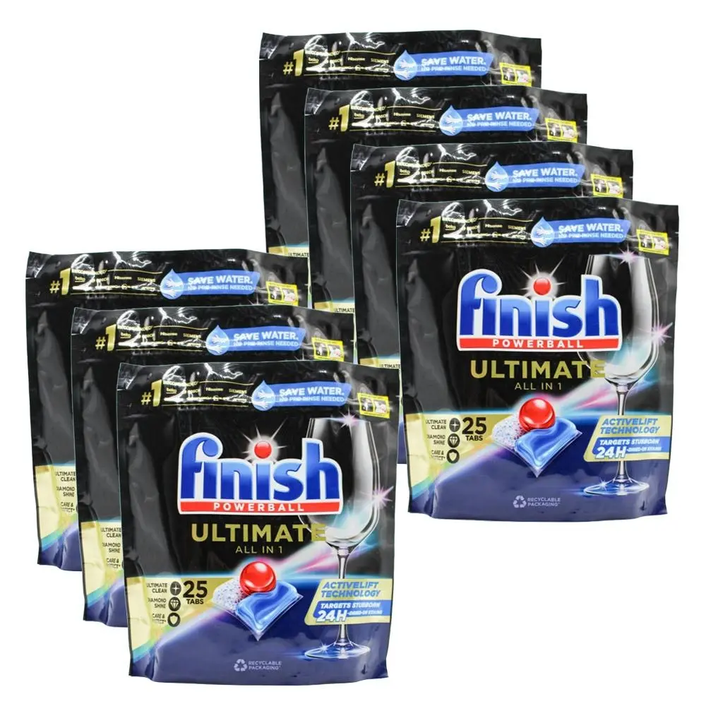 Finish 175 x Powerball Dishwashing Tablets Ultimate All In 1 (7 x 25 Pack) - Home & Garden