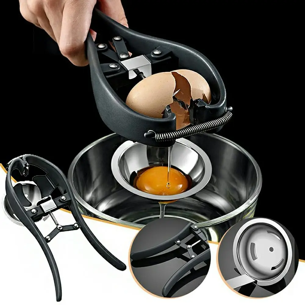Stainless Steel Egg Opener Egg Shelling Kitchen Egg Yolk Egg White Separator - Home & Garden
