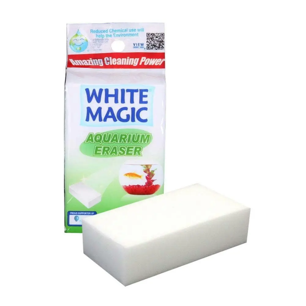 White Magic Aquarium Eraser Sponge Glass/Acrylic Fish Tank/Terrariums Cleaner - Home & Garden