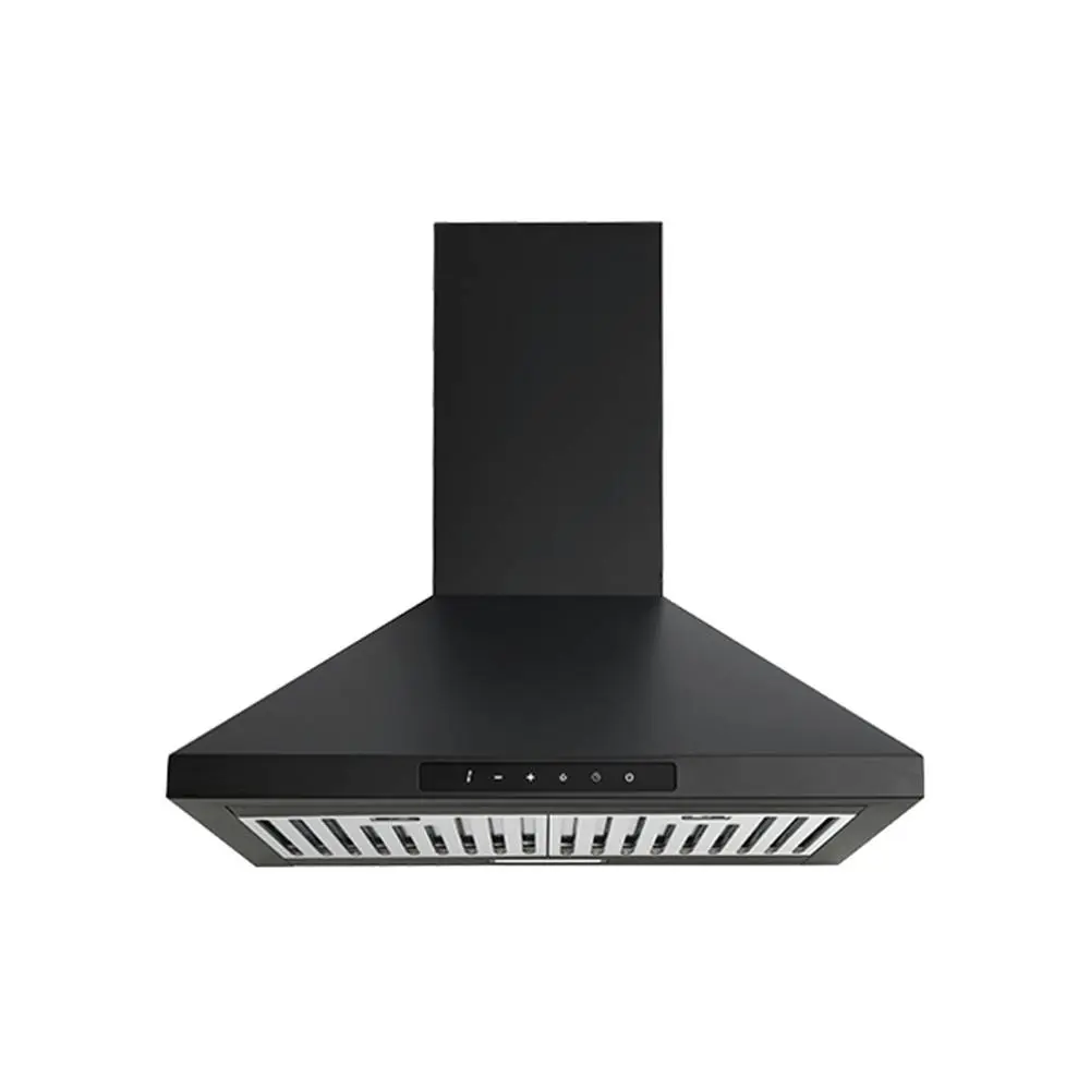 Euromaid 60cm Pyramid Canopy Rangehood 700m3/h Stainless Steel Exhaust Matte BLK - Home & Garden