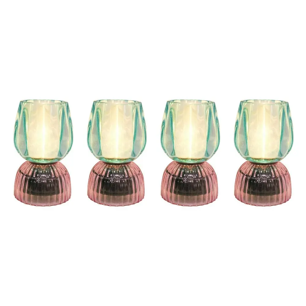 4x LVD Led Glass Home/Room Bedside Lamp Light Tabletop Decor 13cm Tangarine GRN - Home & Garden