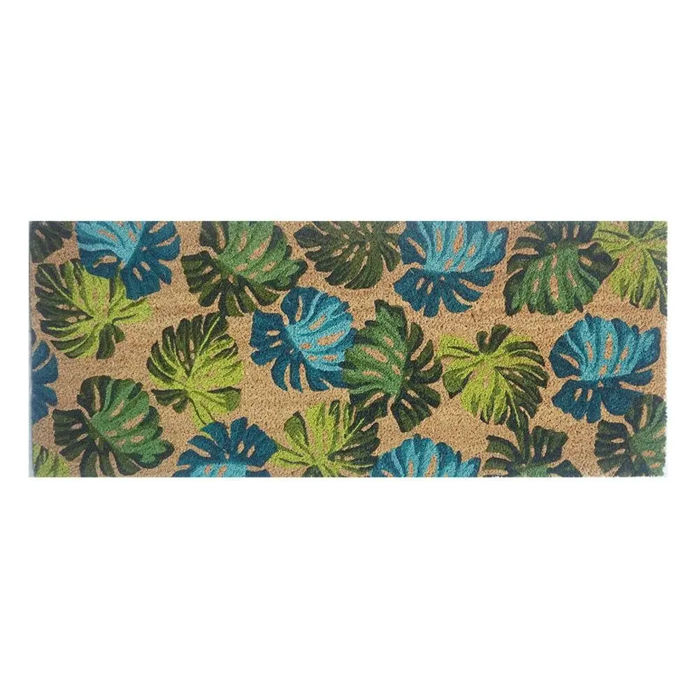 Solemate Latex Backed Coir Monsteria 45x110cm Slim Outdoor Stylish Doormat - Home & Garden