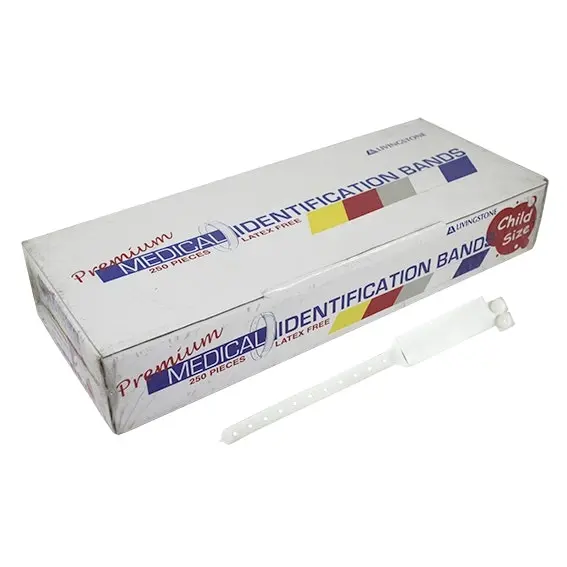 Livingstone Premium Personal Identification ID Bands Pedia with Name Card Clear 250 Box - Commercial