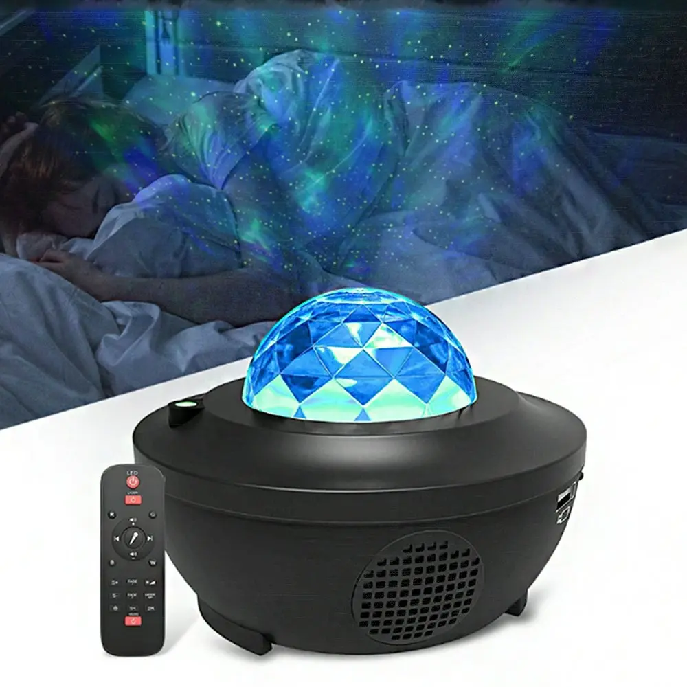 LED Galaxy Projector Ocean Wave LED Night Light Music Player Night Light - Home & Garden
