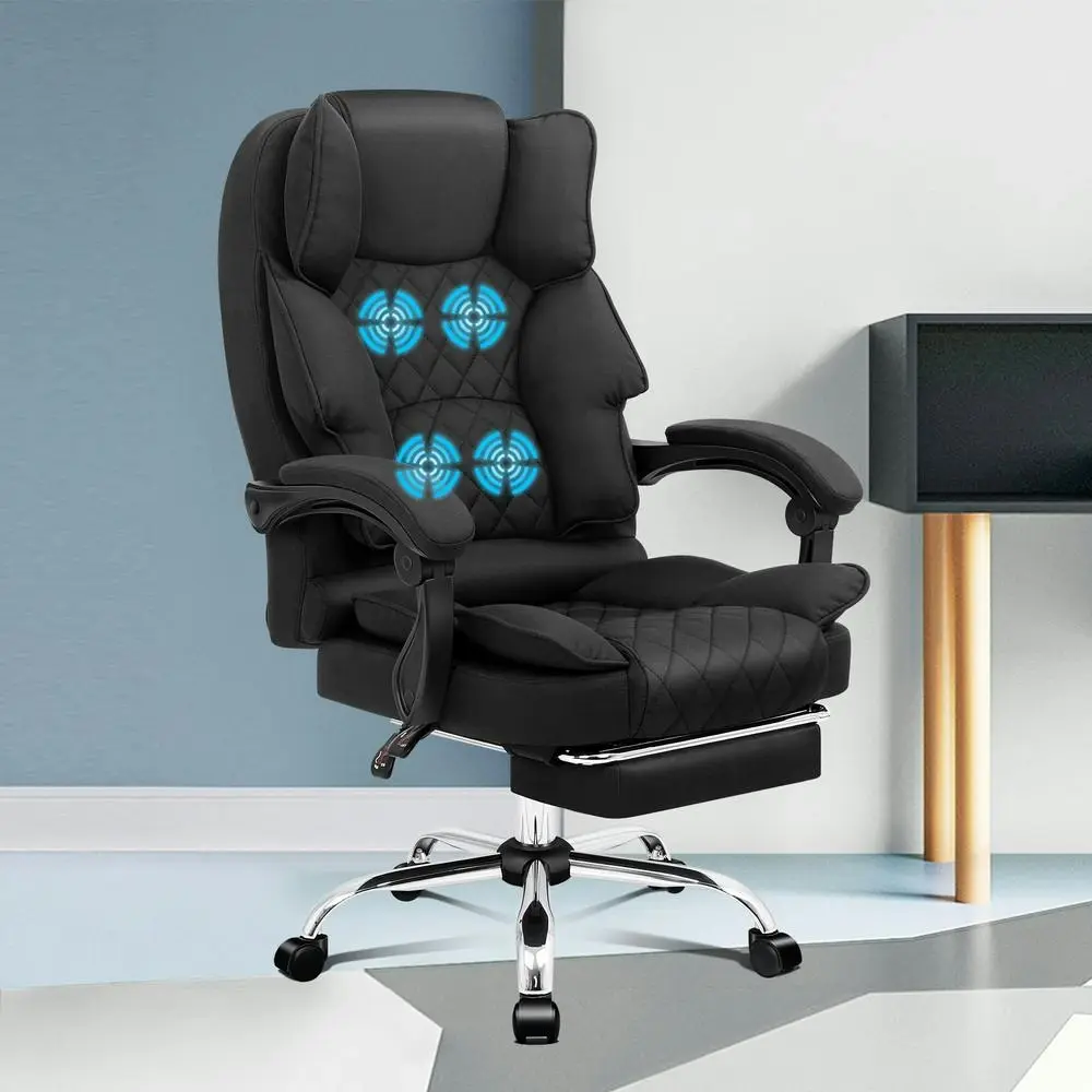 Alfordson Massage Office Chair Executive Fabric Seat Black - Save up to 70% Off Office Furniture Specials